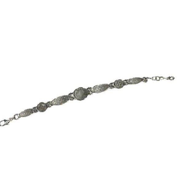 BRIGHTON Deco Lace Bracelet Silver Plated w/Cubic Zirconia Stones/ Rhinestones - Picture 14 of 16